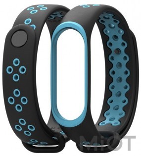 Ремешок для Xiaomi Mi Band 3/4 Sport strap Black/Blue