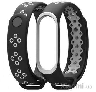 Ремешок для Xiaomi Mi Band 3/4 Sport strap Black/Grey
