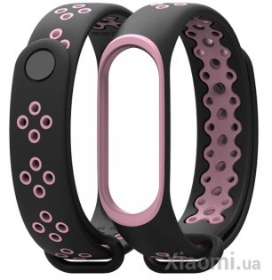 Ремешок для Xiaomi Mi Band 3/4 Sport strap Black/Pink