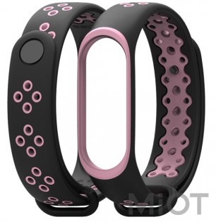 Ремінець для Xiaomi Mi Band 3/4 Sport strap Black/Pink