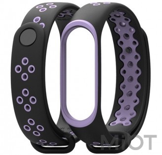 Ремінець для Xiaomi Mi Band 3/4 Sport strap Black/Violet