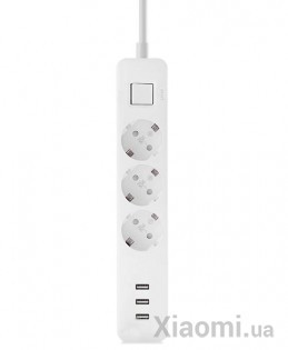 Удлинитель Xiaomi Mi Power Strip (3 розетки + 3 USB-port) EU White