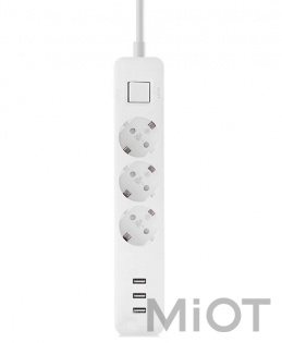 Подовжувач Xiaomi Mi Power Strip (3 розетки + 3 USB-port) EU White