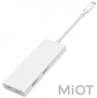 Адаптер Xiaomi Mi USB-C/USB-A*2/Mini Display Port White (ZJQ02TM)