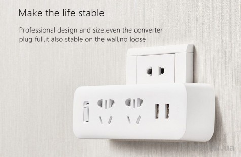Разветвитель Mi Home (Mijia) Power Strip (2 розетки + 2 USB) White MJEWZHQ-01QM