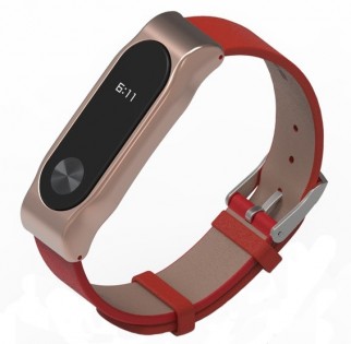 Шкіряний ремінець Xiaomi MiJobs до Xiaomi Mi Band 2 Red/Gold