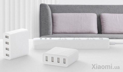 Зарядное устройство Xiaomi Mi USB Multiple hub 4 USB White (CDQ01ZM)