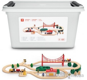 Деревянная железная дорога Xiaomi Mitu Toy Train Set 63 Pcs
