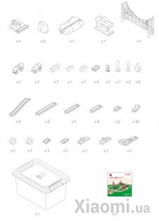 Деревянная железная дорога Xiaomi Mitu Toy Train Set 63 Pcs