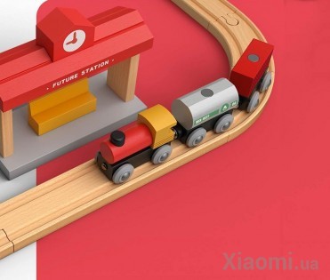 Деревянная железная дорога Xiaomi Mitu Toy Train Set 63 Pcs