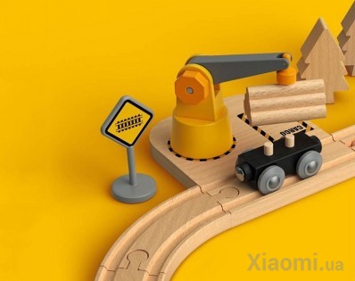 Деревянная железная дорога Xiaomi Mitu Toy Train Set 63 Pcs