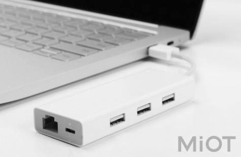 Адаптер Multi-Adapter Xiaomi Mi USB3.0 Hub with Gigabit Ethernet White JGQ4004TY
