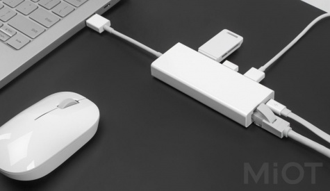 Адаптер Multi-Adapter Xiaomi Mi USB3.0 Hub with Gigabit Ethernet White JGQ4004TY