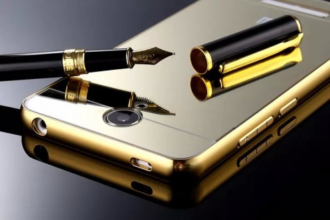 Металлический чехол бампер для смартфонов Xiaomi Redmi Note 2 Gold