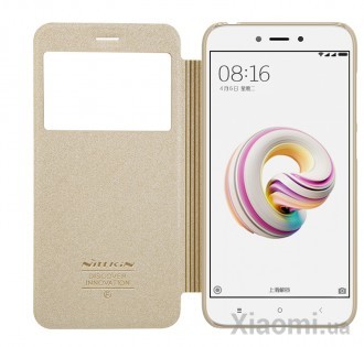 Чехол книжка Xiaomi Nillkin Sparkle Leather Case SP-LC REDMI 5A Gold