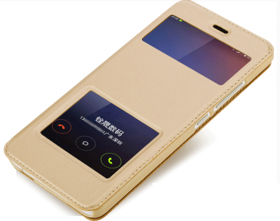 Чохол книжка з віконцем для смартфонів Redmi Note 2 Biege Ліцензія