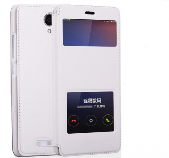 Чохол книжка з віконцем для смартфонів Redmi Note 2 White Ліцензія