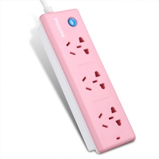 Удлинитель Xiaomi Philips socket set (3 розетки без USB) Pink (SPS2320X/932)