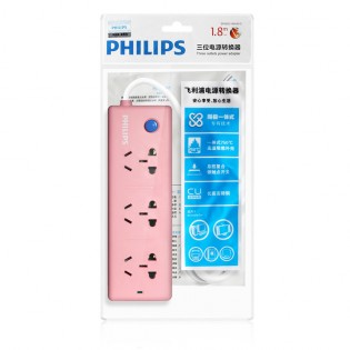 Удлинитель Xiaomi Philips socket set (3 розетки без USB) Pink (SPS2320X/932)