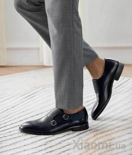 Мужские туфли Xiaomi QIMIAN Seven-sided Calfskin Monk Shoes Black 44