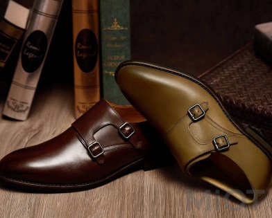 Чоловічі туфлі Xiaomi QIMIAN Seven-sided Calfskin Monk Shoes Brown 43