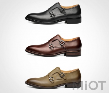 Чоловічі туфлі Xiaomi QIMIAN Seven-sided Calfskin Monk Shoes Black 44