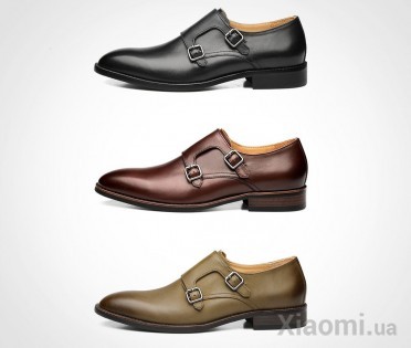 Мужские туфли Xiaomi QIMIAN Seven-sided Calfskin Monk Shoes Brown 43