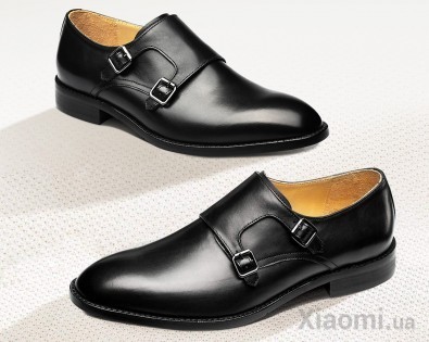 Мужские туфли Xiaomi QIMIAN Seven-sided Calfskin Monk Shoes Black 44