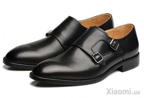 Мужские туфли Xiaomi QIMIAN Seven-sided Calfskin Monk Shoes Black 44