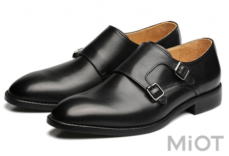 Чоловічі туфлі Xiaomi QIMIAN Seven-sided Calfskin Monk Shoes Black 44