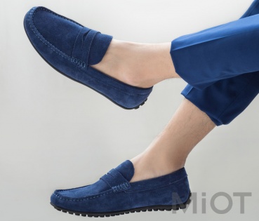 Чоловічі замшеві мокасини Xiaomi QIMIAN Suede leather beanie shoes Blue 43 size