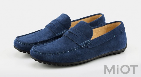Чоловічі замшеві мокасини Xiaomi QIMIAN Suede leather beanie shoes Blue 43 size