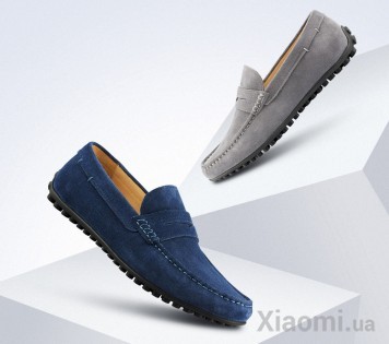 Мужские мокасины замшевые Xiaomi QIMIAN Suede leather beanie shoes Blue 43 size