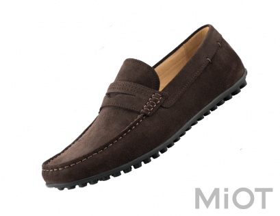 Чоловічі замшеві мокасини Xiaomi QIMIAN Suede leather beanie shoes Brown 44 size