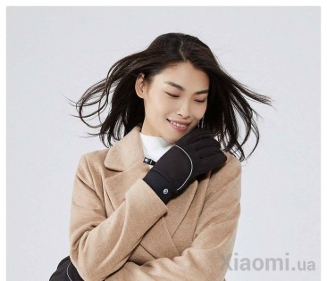 Перчатки Xiaomi QIMIAN Velvet warm touch screen gloves (Unisex) Black size XL ST702S