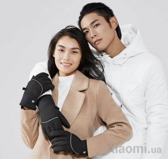 Перчатки Xiaomi QIMIAN Velvet warm touch screen gloves (Unisex) Black size XL ST702S