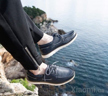 Мокасины топ-сайдеры Xiaomi QIMIAN suede leather sailing shoes Blue 43