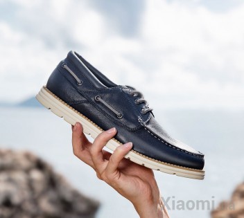 Мокасины топ-сайдеры Xiaomi QIMIAN suede leather sailing shoes Blue 43