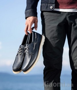Мокасины топ-сайдеры Xiaomi QIMIAN suede leather sailing shoes Blue 43