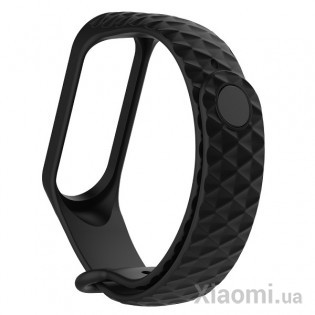 Ремешок Rhomb Design для Xiaomi Mi Band 3/4 Black