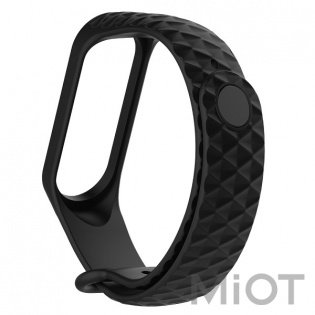 Ремінець Rhomb Design для Xiaomi Mi Band 3/4 Black