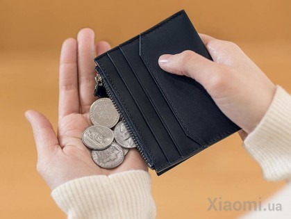 Бумажник кожаный RunMi 90 Simple head layer calf leather wallet Black