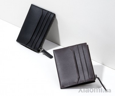 Бумажник кожаный RunMi 90 Simple head layer calf leather wallet Black