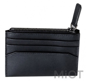 Гаманець шкіряний RunMi 90 Simple head layer calf leather wallet Black