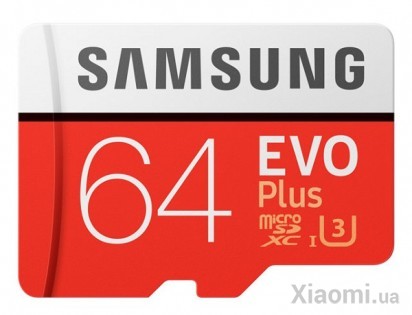 Карта памяти Xiaomi Samsung MicroSD 64GB class10 EVO PLUS UHS-I (MB-MC64GA/RU)