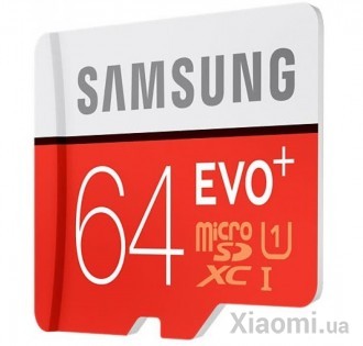 Карта памяти Xiaomi Samsung MicroSD 64GB class10 EVO PLUS UHS-I (MB-MC64GA/RU)