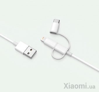 Кабель Xiaomi STAR 3-Way Data cable Lightening/Type-C/Micro USB White 100 cm