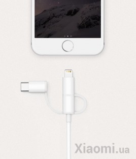 Кабель Xiaomi STAR 3-Way Data cable Lightening/Type-C/Micro USB White 100 cm