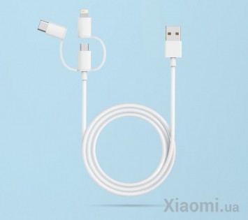 Кабель Xiaomi STAR 3-Way Data cable Lightening/Type-C/Micro USB White 100 cm
