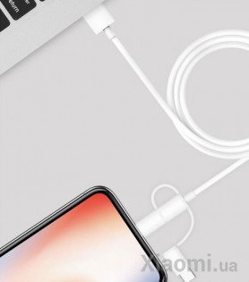 Кабель Xiaomi STAR 3-Way Data cable Lightening/Type-C/Micro USB White 100 cm